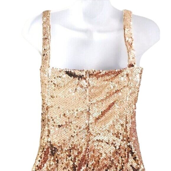 Boohoo square neck sequin good mini dress, Size P4, New with tag, - Picture 8 of 11